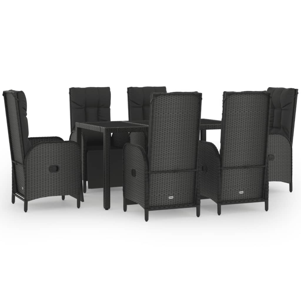 8720845819972_a_en_hd_1 vidaXL 7 Piece Garden Dining Set with Cushions Black and Grey Poly Rattan - Image 2