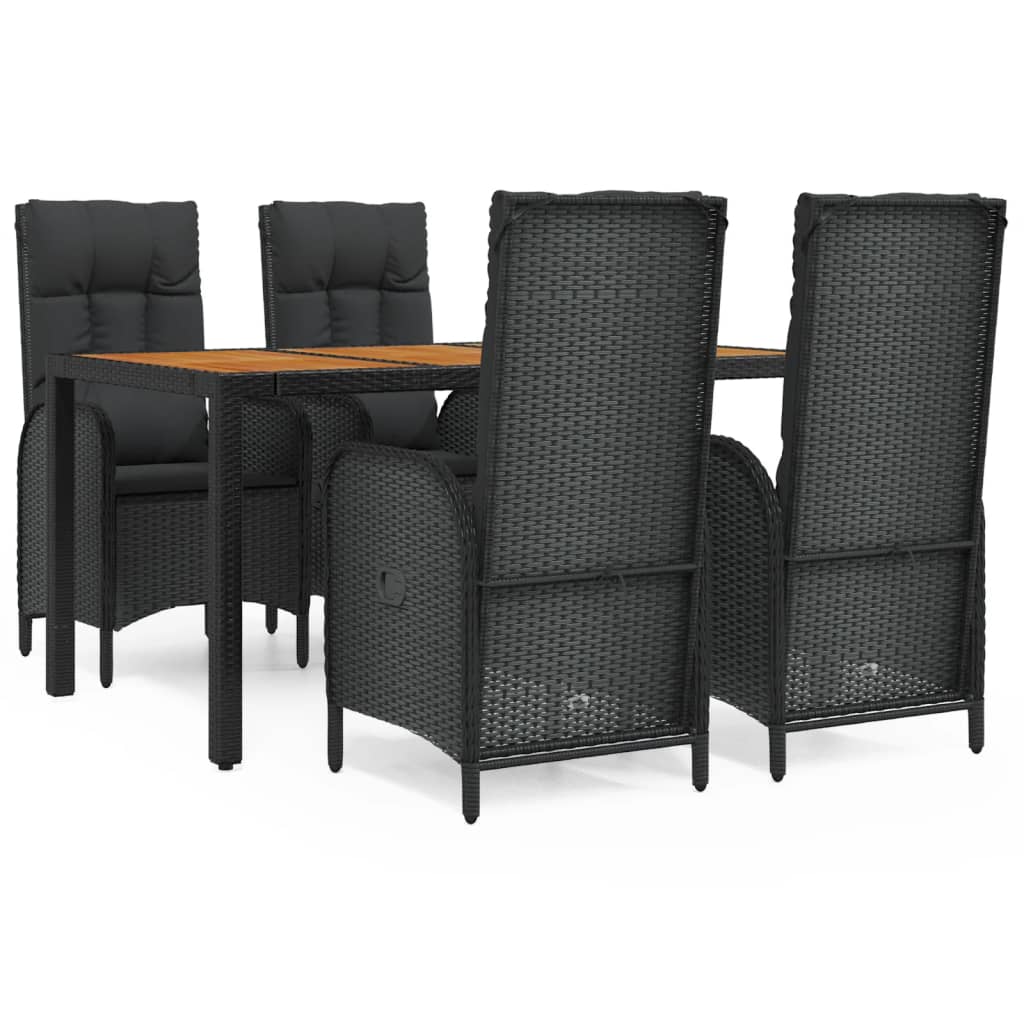 8720845820053_a_en_hd_1 vidaXL 5 Piece Garden Dining Set with Cushions Black Poly Rattan - Image 2