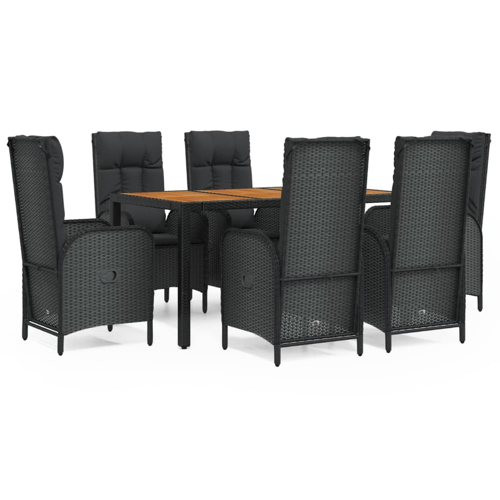 8720845820060_a_en_hd_1 vidaXL 7 Piece Garden Dining Set with Cushions Black Poly Rattan - Image 2
