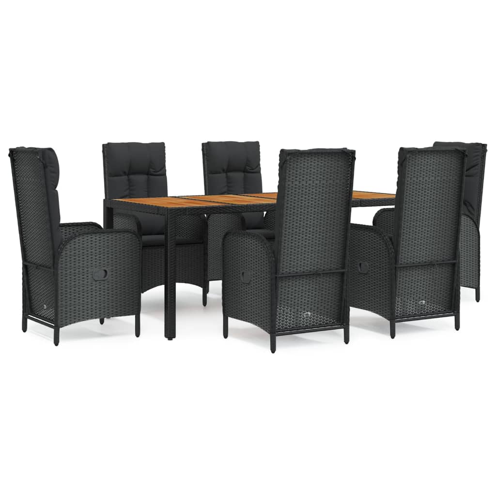 8720845820077_a_en_hd_1 vidaXL 7 Piece Garden Dining Set with Cushions Black Poly Rattan - Image 2
