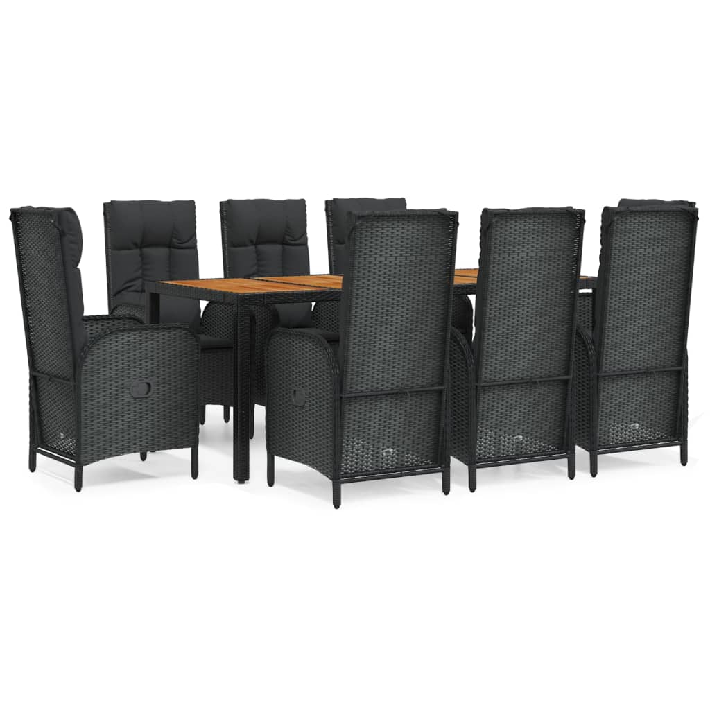 8720845820084_a_en_hd_1 vidaXL 9 Piece Garden Dining Set with Cushions Black Poly Rattan - Image 2