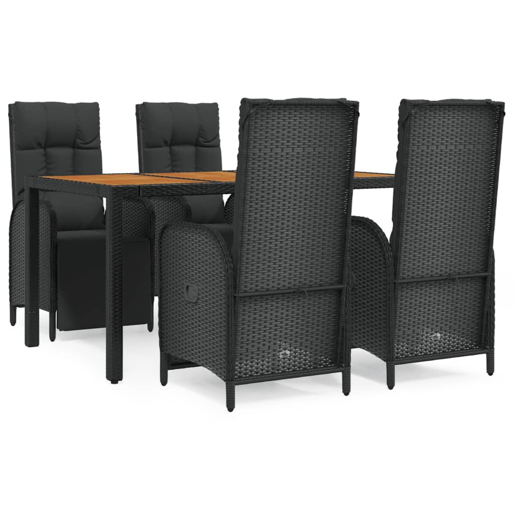 8720845820114_a_en_hd_1 vidaXL 5 Piece Garden Dining Set with Cushions Black Poly Rattan - Image 2