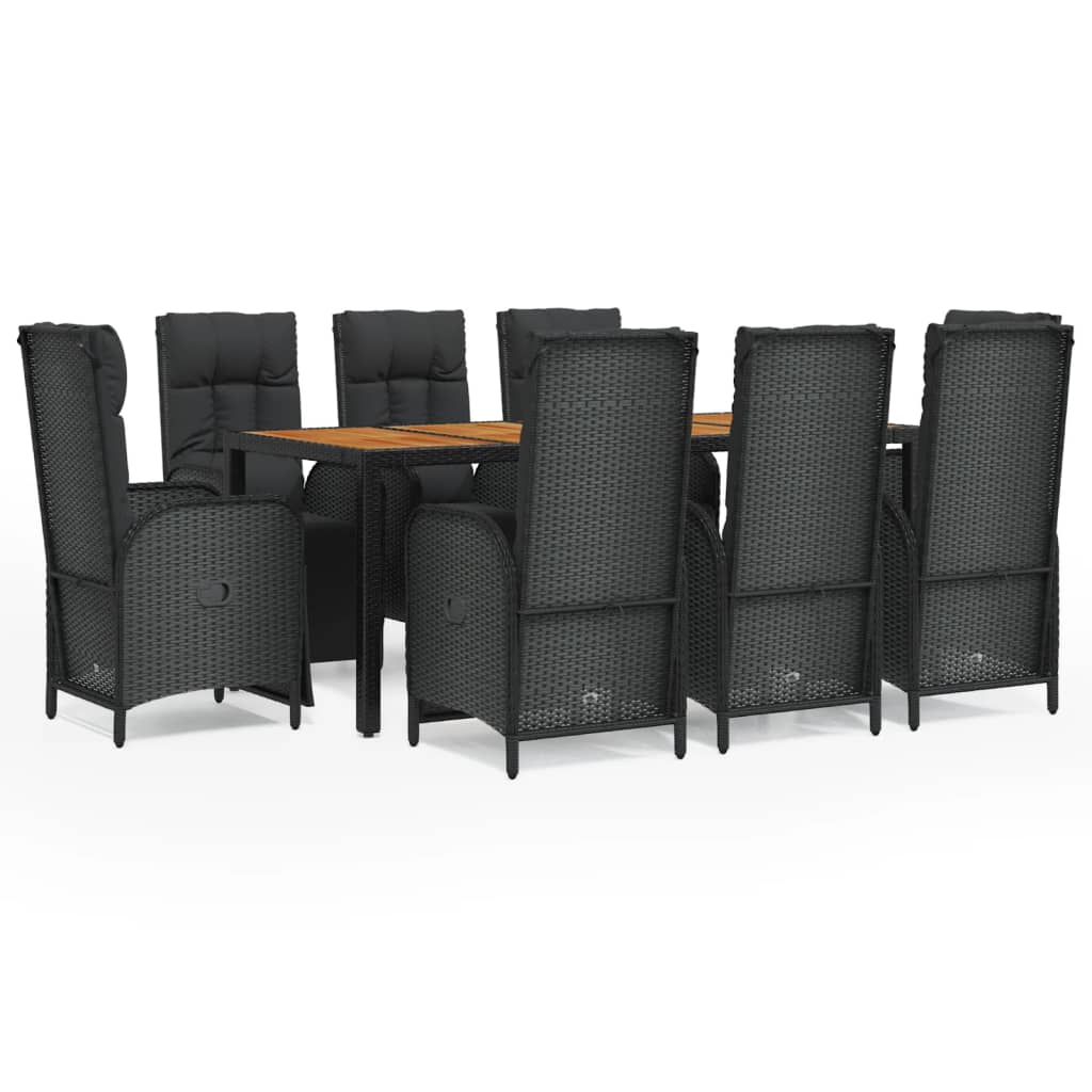 8720845820145_a_en_hd_1 vidaXL 9 Piece Garden Dining Set with Cushions Black Poly Rattan - Image 2