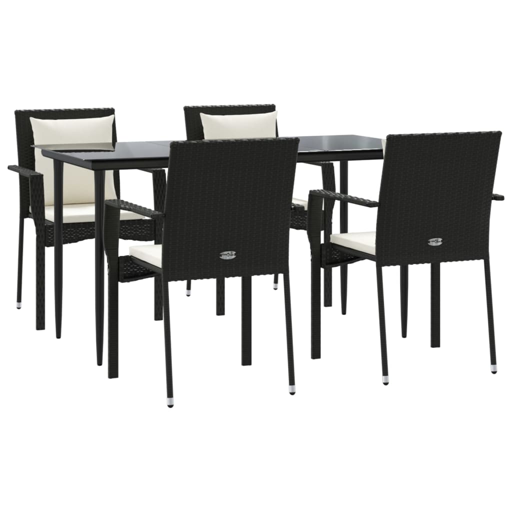 8720845820329_g_en_hd_1 vidaXL 5 Piece Garden Dining Set with Cushions Black Poly Rattan - Image 3