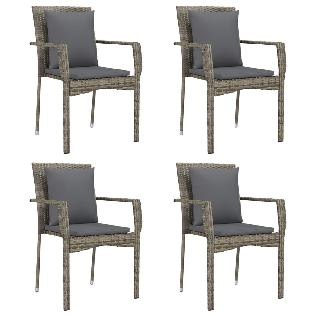 8720845820398_g_en_hd_2 vidaXL 5 Piece Garden Dining Set with Cushions Black and Grey Poly Rattan - Image 4