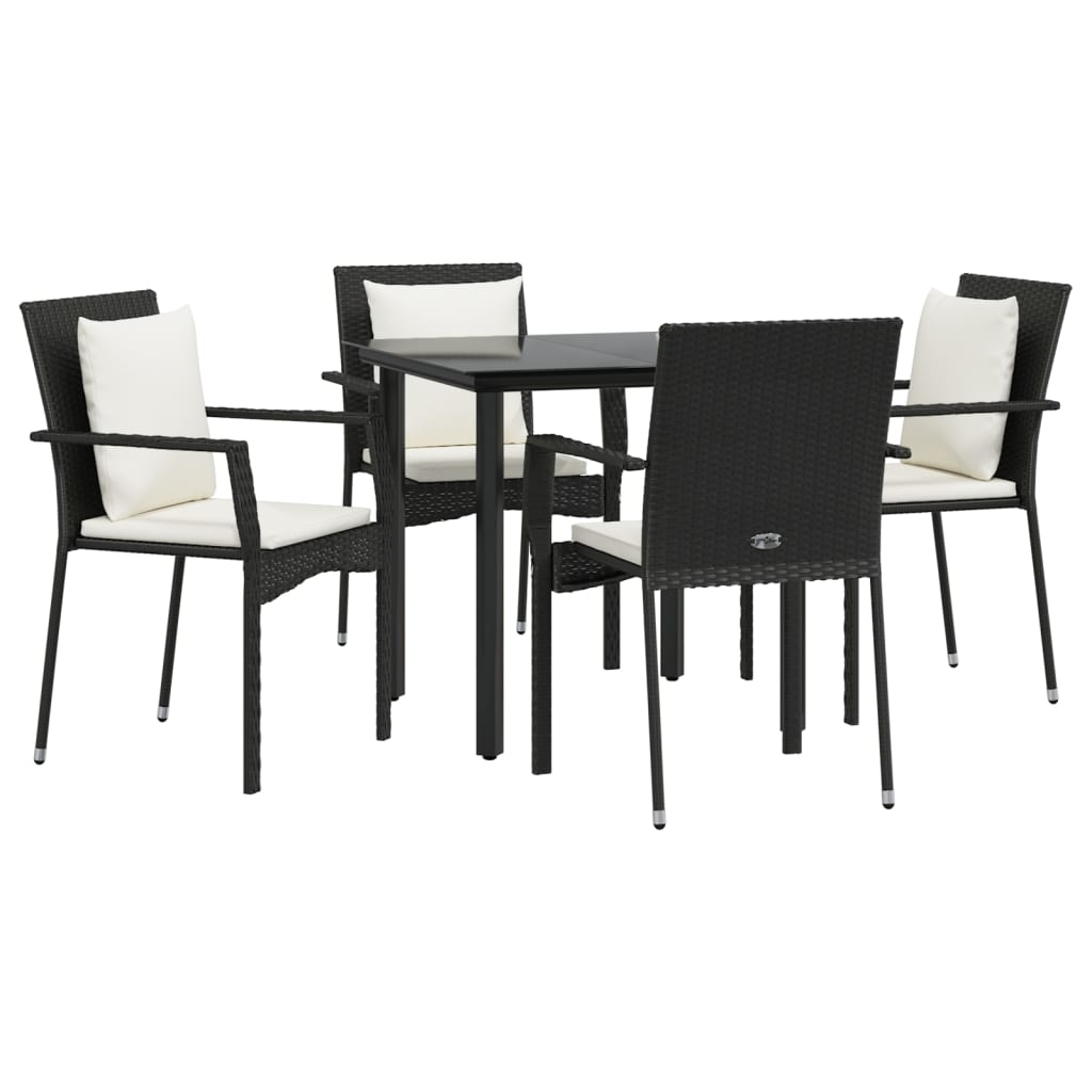 8720845820435_g_en_hd_1 vidaXL 5 Piece Garden Dining Set with Cushions Black Poly Rattan - Image 3