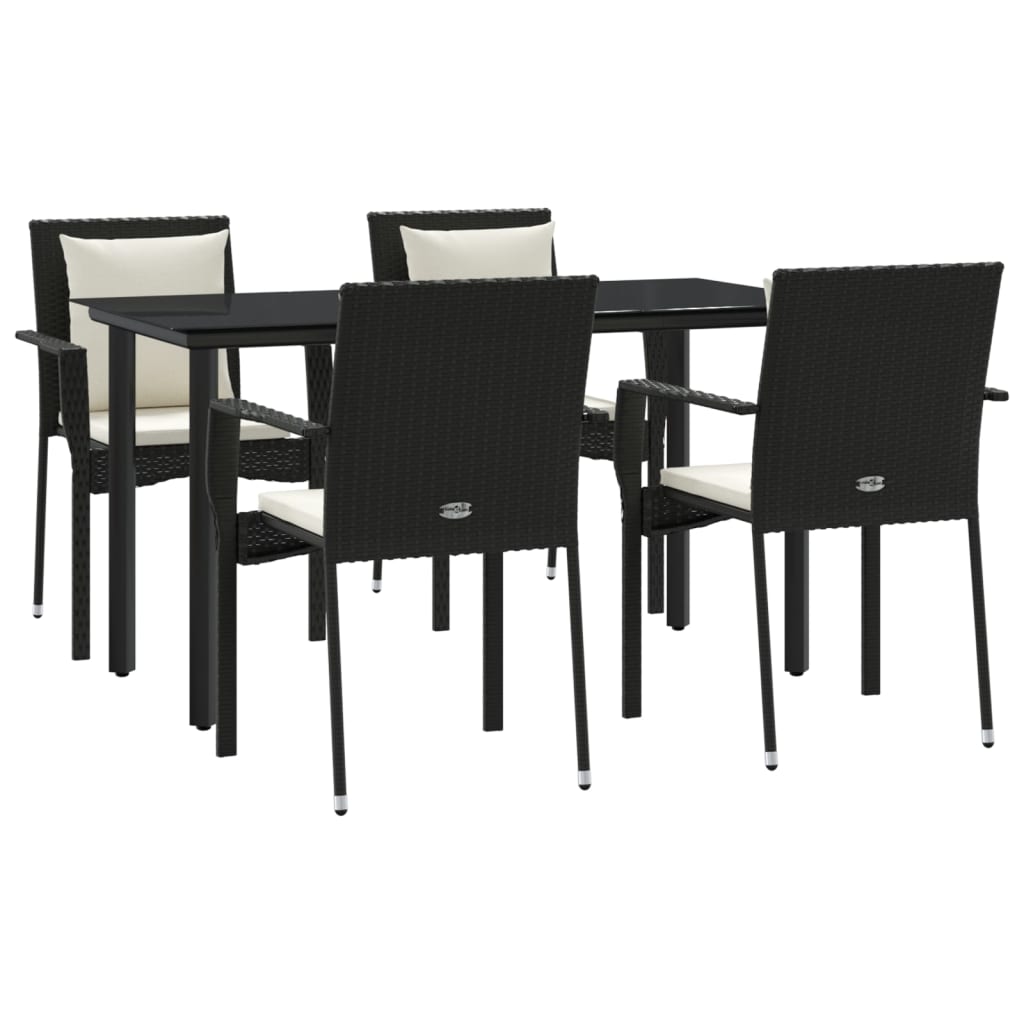 8720845820442_g_en_hd_1 vidaXL 5 Piece Garden Dining Set with Cushions Black Poly Rattan - Image 3