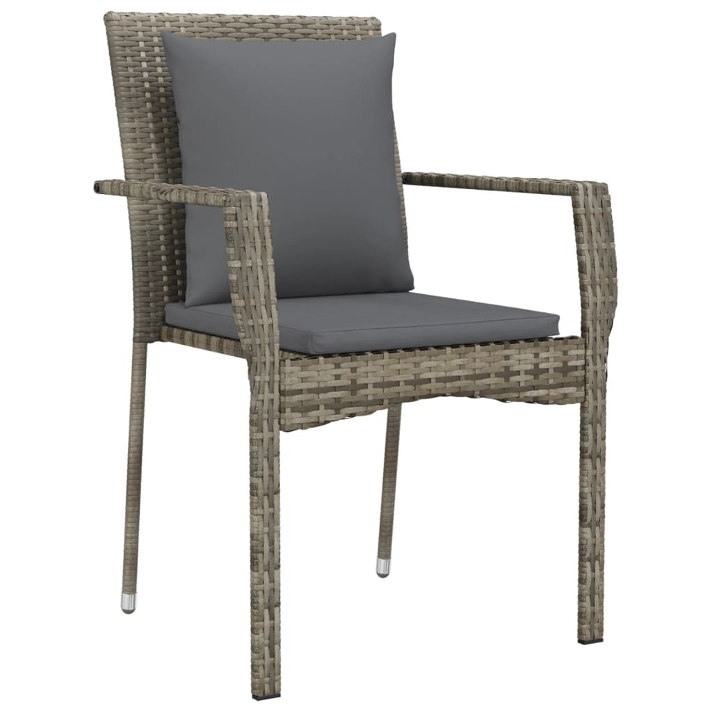 8720845820510_g_en_hd_3 vidaXL 5 Piece Garden Dining Set with Cushions Black and Grey Poly Rattan - Image 5