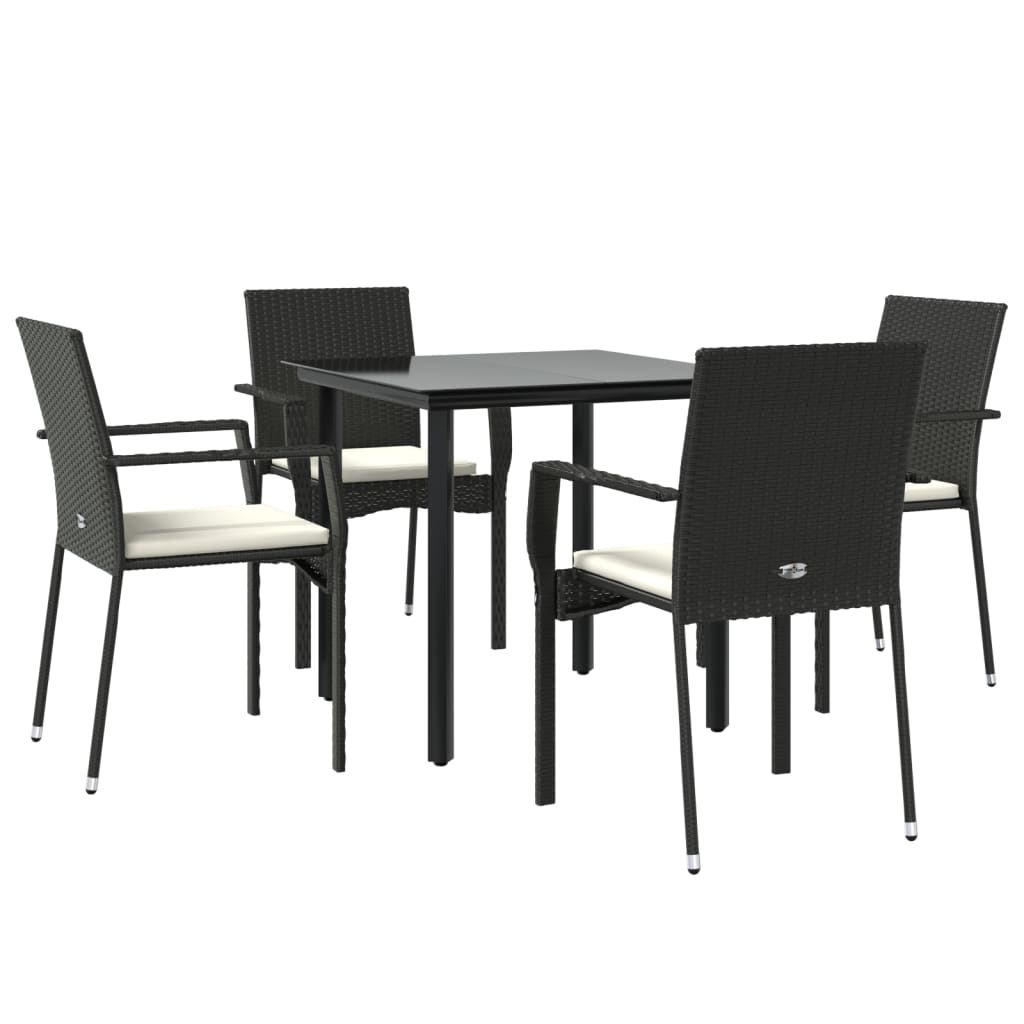 8720845820558_g_en_hd_1 vidaXL 5 Piece Garden Dining Set with Cushions Black Poly Rattan - Image 3