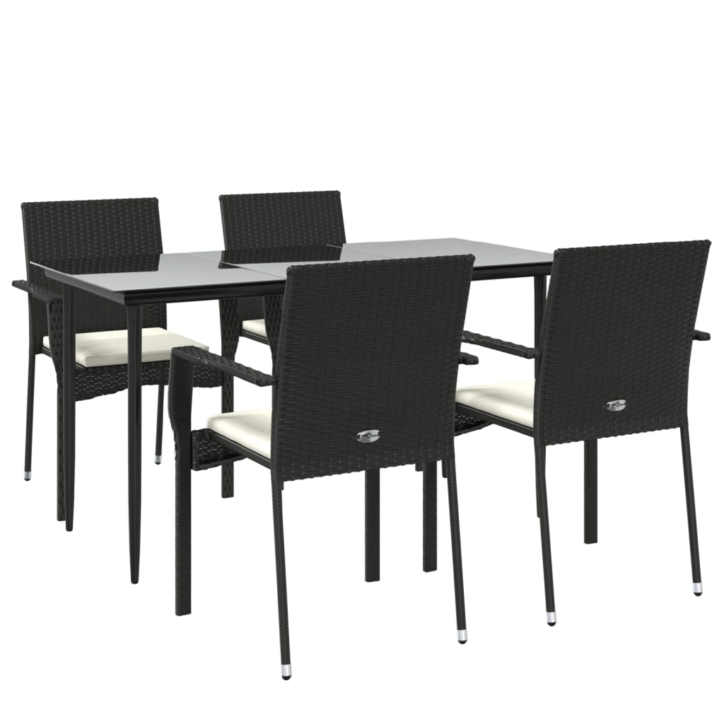 8720845820565_g_en_hd_1 vidaXL 5 Piece Garden Dining Set with Cushions Black Poly Rattan - Image 3