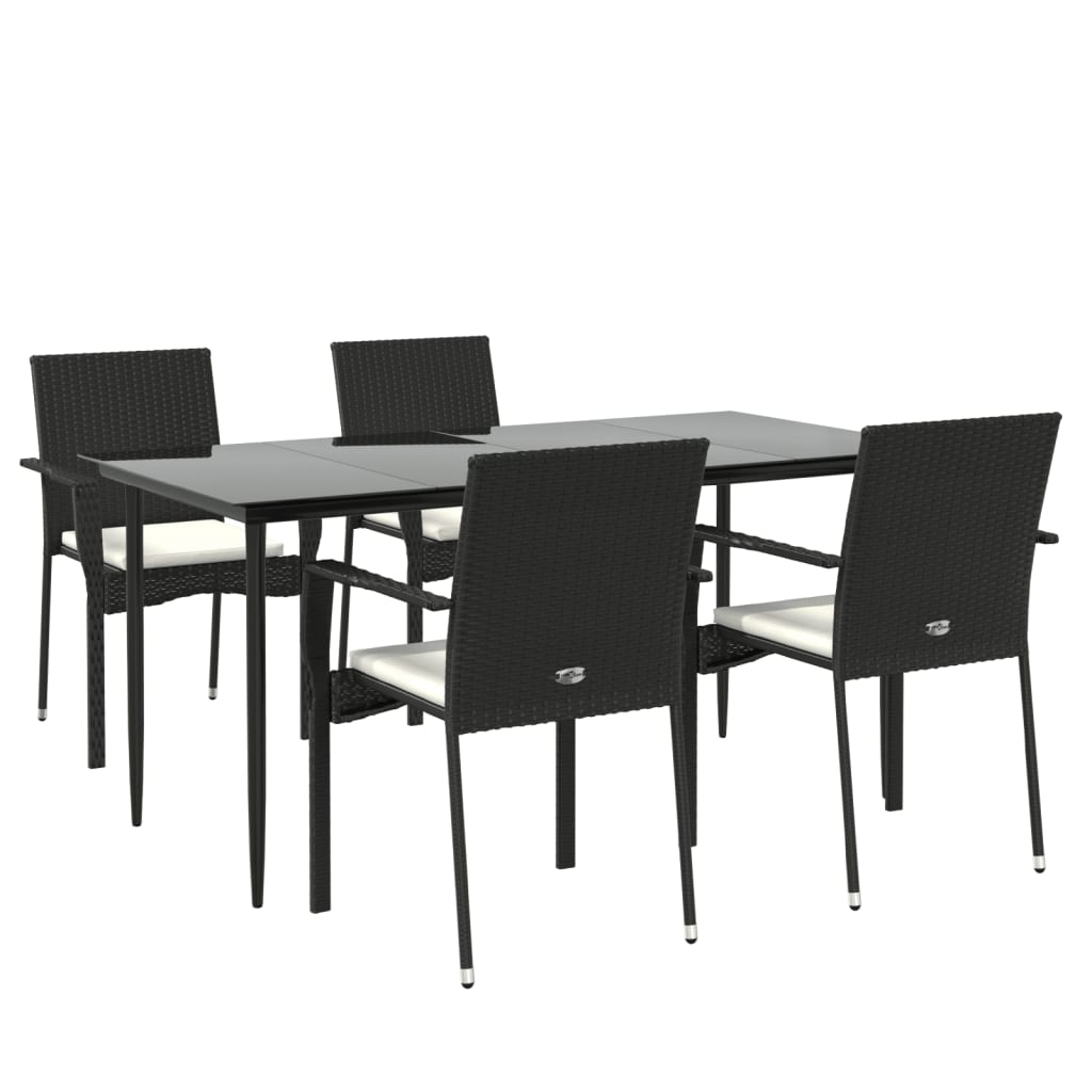 8720845820572_g_en_hd_1 vidaXL 5 Piece Garden Dining Set with Cushions Black Poly Rattan - Image 3