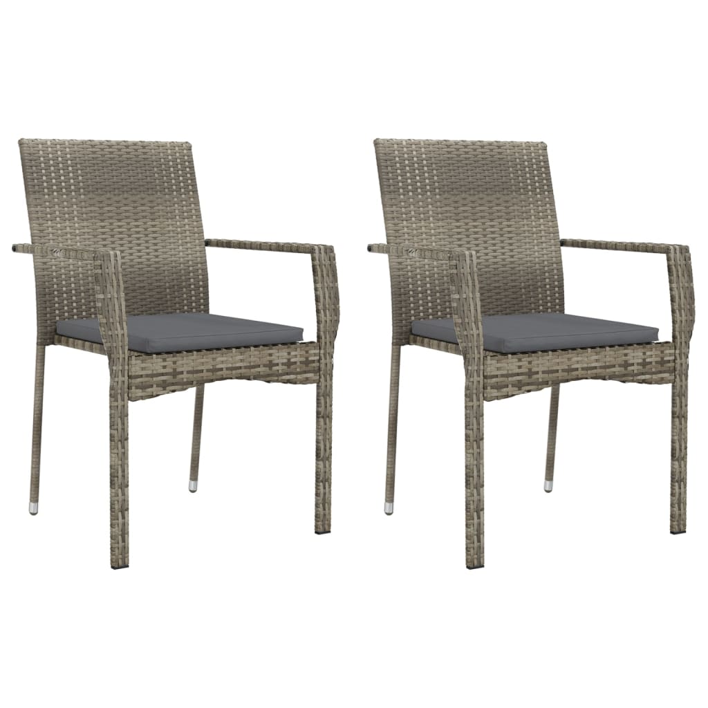8720845820602_g_en_hd_2 vidaXL 3 Piece Garden Dining Set with Cushions Black and Grey Poly Rattan - Image 4