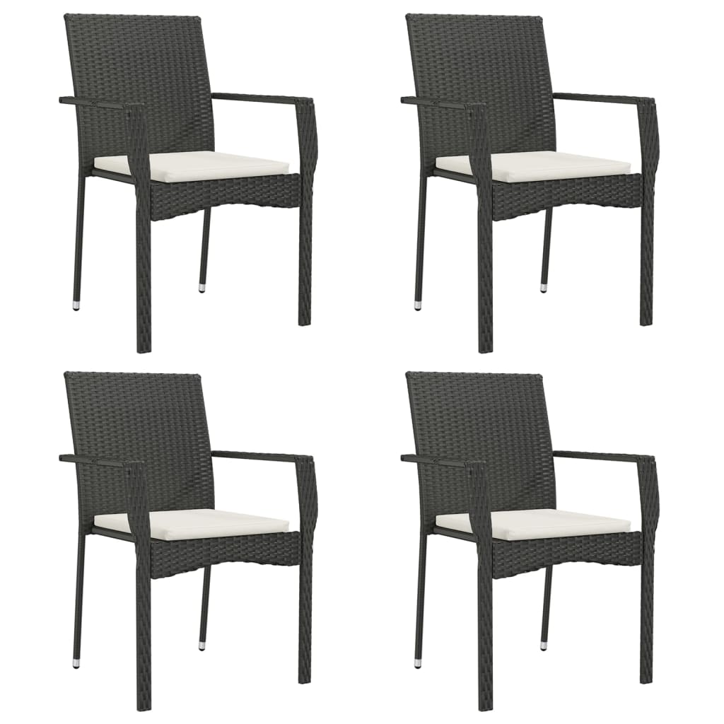 8720845820688_g_en_hd_2 vidaXL 5 Piece Garden Dining Set with Cushions Black Poly Rattan - Image 4