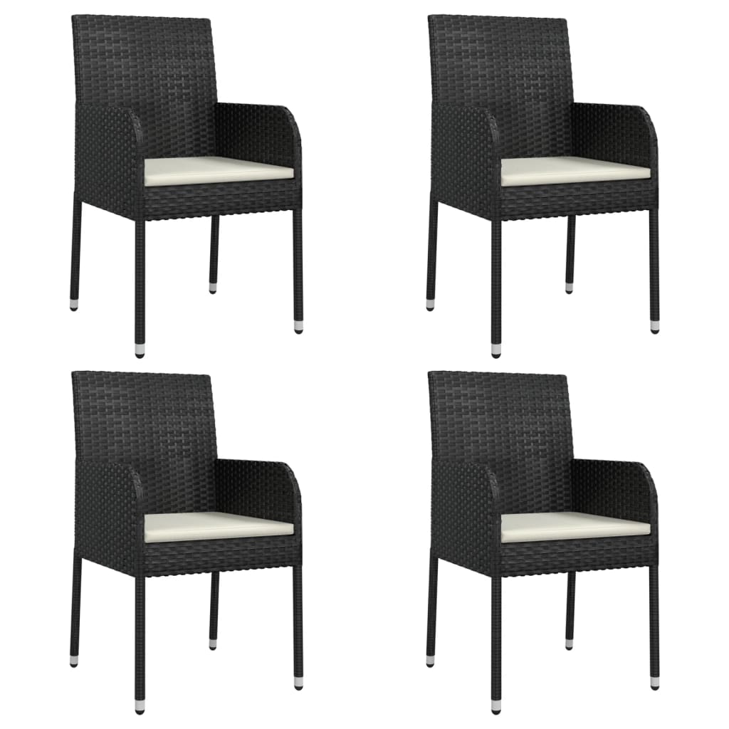 8720845820800_g_en_hd_2 vidaXL 5 Piece Garden Dining Set with Cushions Black Poly Rattan - Image 4