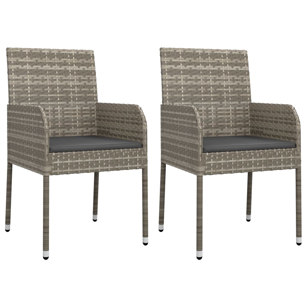8720845820848_g_en_hd_2 vidaXL 3 Piece Garden Dining Set with Cushions Black and Grey Poly Rattan - Image 4