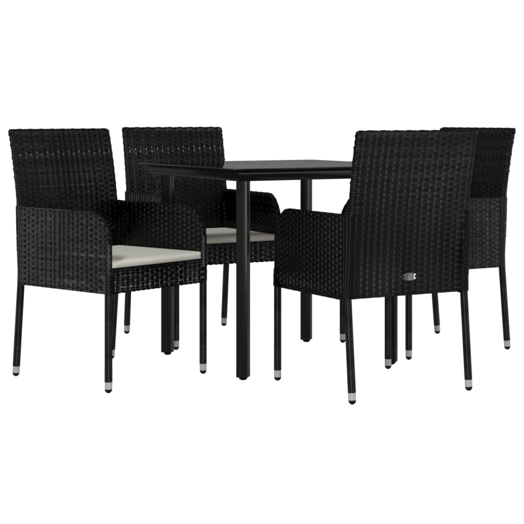 8720845820916_g_en_hd_1 vidaXL 5 Piece Garden Dining Set with Cushions Black Poly Rattan - Image 3