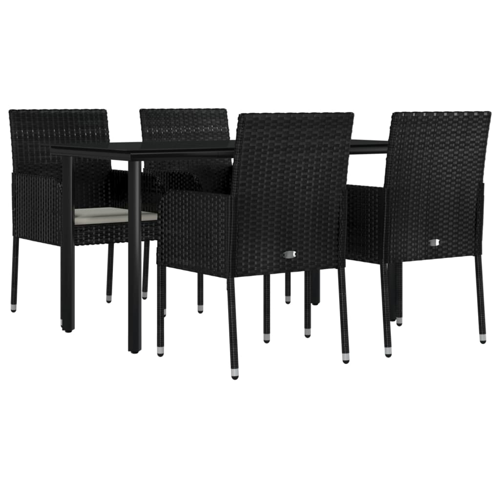 8720845820923_g_en_hd_1 vidaXL 5 Piece Garden Dining Set with Cushions Black Poly Rattan - Image 3