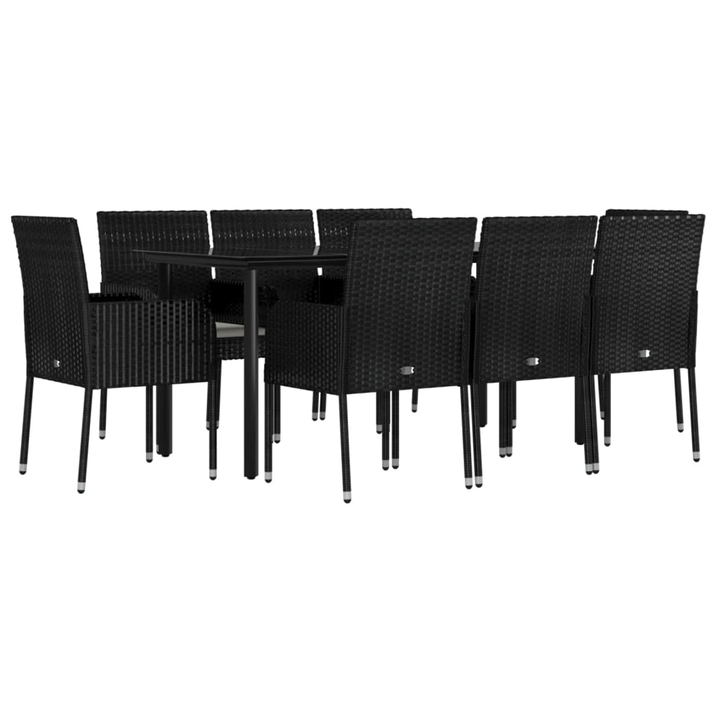 8720845820930_g_en_hd_1 vidaXL 9 Piece Garden Dining Set with Cushions Black Poly Rattan - Image 3