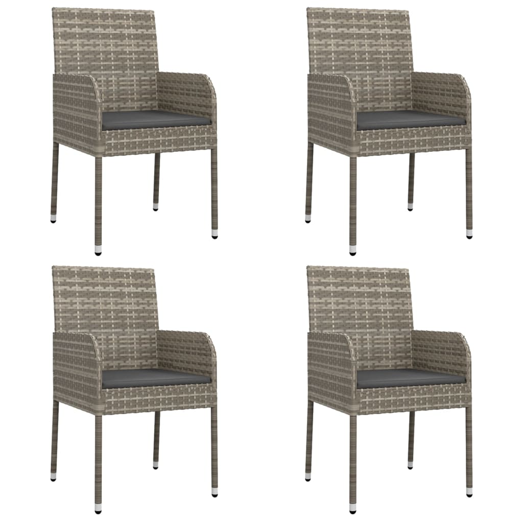 8720845820985_g_en_hd_2 vidaXL 5 Piece Garden Dining Set with Cushions Black and Grey Poly Rattan - Image 4