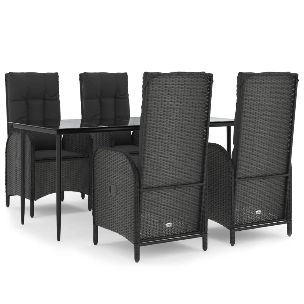 8720845821067_a_en_hd_1 vidaXL 5 Piece Garden Dining Set with Cushions Black Poly Rattan - Image 2