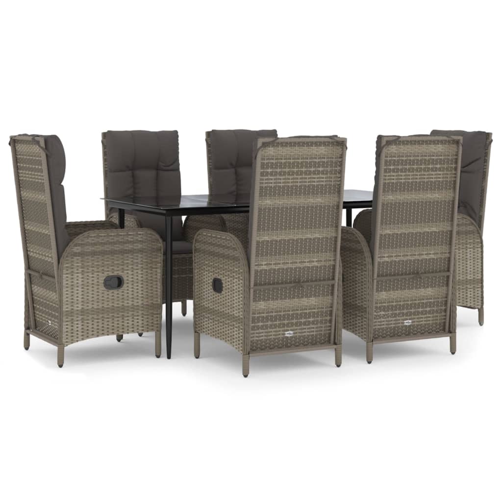 8720845821173_a_en_hd_1 vidaXL 7 Piece Garden Dining Set with Cushions Black and Grey Poly Rattan - Image 2