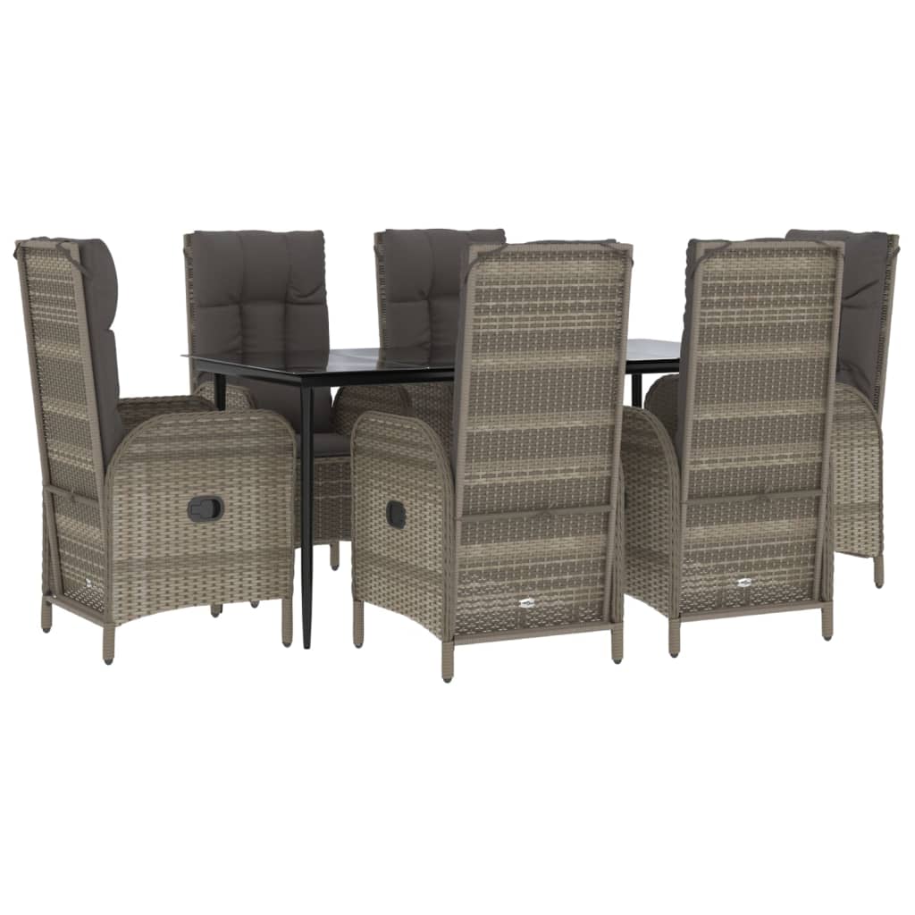 8720845821173_g_en_hd_1 vidaXL 7 Piece Garden Dining Set with Cushions Black and Grey Poly Rattan - Image 3