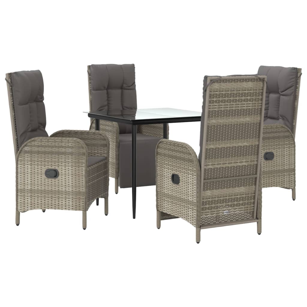 8720845821203_g_en_hd_1 vidaXL 5 Piece Garden Dining Set with Cushions Black and Grey Poly Rattan - Image 3