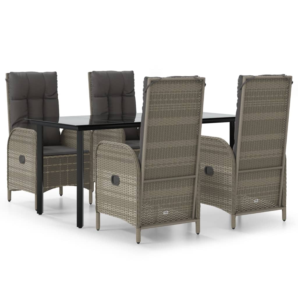 8720845821364_a_en_hd_1 vidaXL 5 Piece Garden Dining Set with Cushions Black and Grey Poly Rattan - Image 2