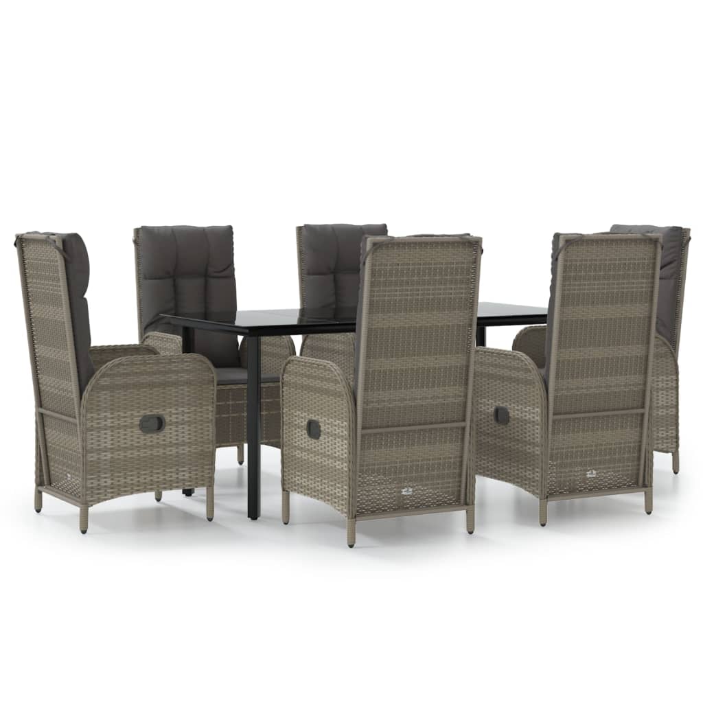 8720845821371_a_en_hd_1 vidaXL 7 Piece Garden Dining Set with Cushions Black and Grey Poly Rattan - Image 2