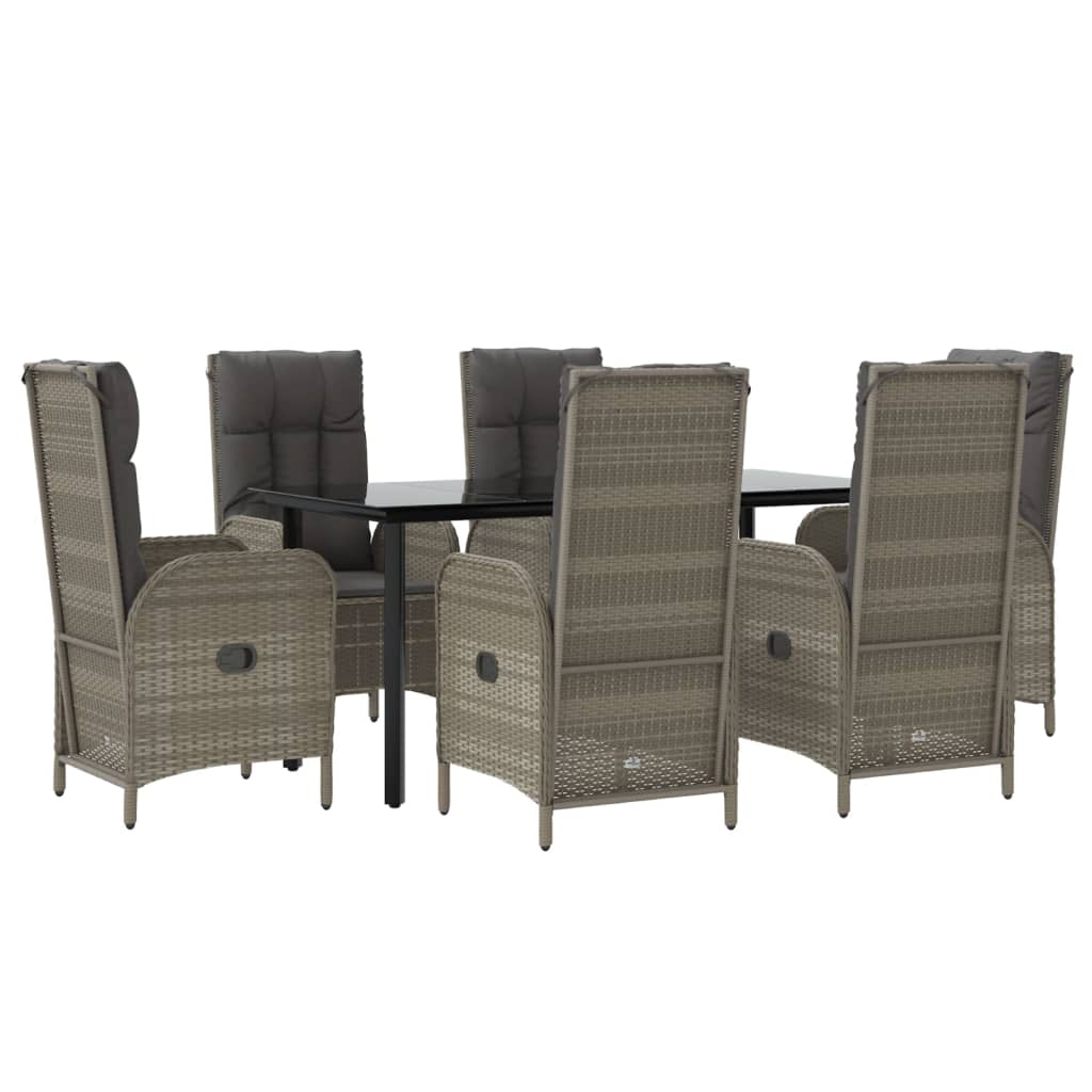 8720845821371_g_en_hd_1 vidaXL 7 Piece Garden Dining Set with Cushions Black and Grey Poly Rattan - Image 3