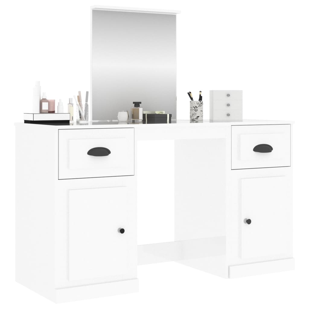 8720845822668_g_en_hd_2 vidaXL Dressing Table with Mirror High Gloss White 130x50x132.5 cm - Image 5