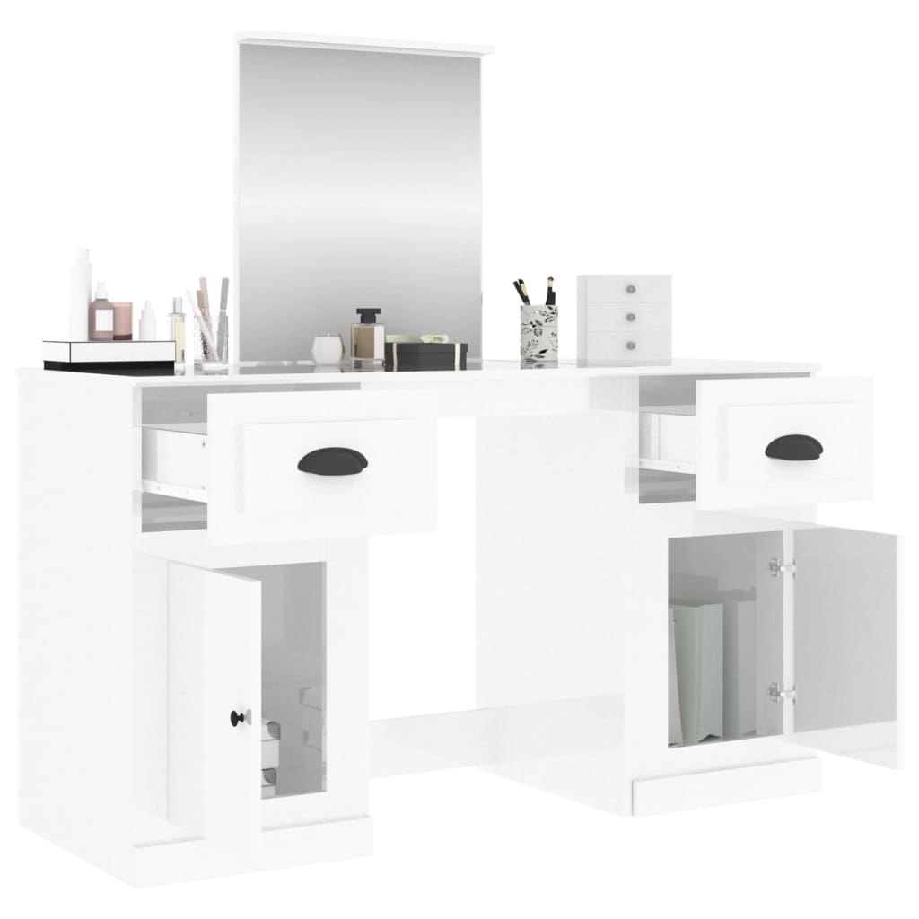 8720845822668_g_en_hd_3 vidaXL Dressing Table with Mirror High Gloss White 130x50x132.5 cm - Image 6