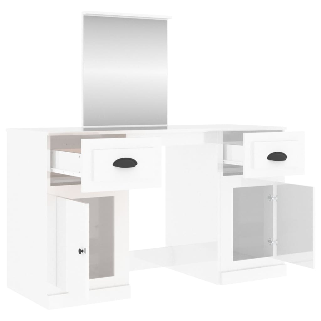 8720845822668_g_en_hd_6 vidaXL Dressing Table with Mirror High Gloss White 130x50x132.5 cm - Image 9