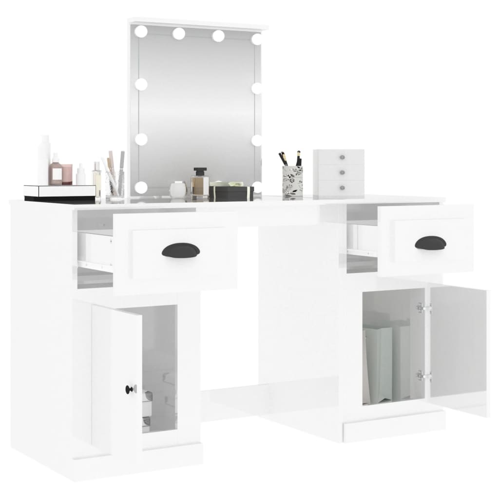 8720845822743_g_en_hd_3 vidaXL Dressing Table with LED High Gloss White 130x50x132.5 cm - Image 6