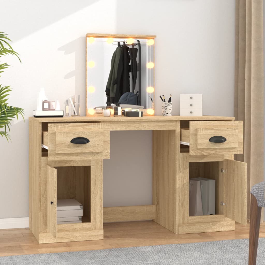 8720845822750_g_en_hd_1 vidaXL Dressing Table with LED Sonoma Oak 130x50x132.5 cm - Image 4