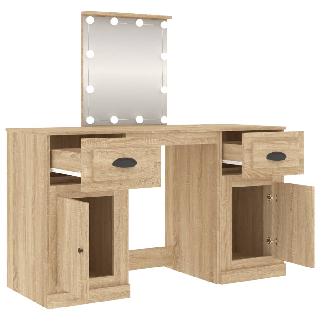 8720845822750_g_en_hd_6 vidaXL Dressing Table with LED Sonoma Oak 130x50x132.5 cm - Image 9