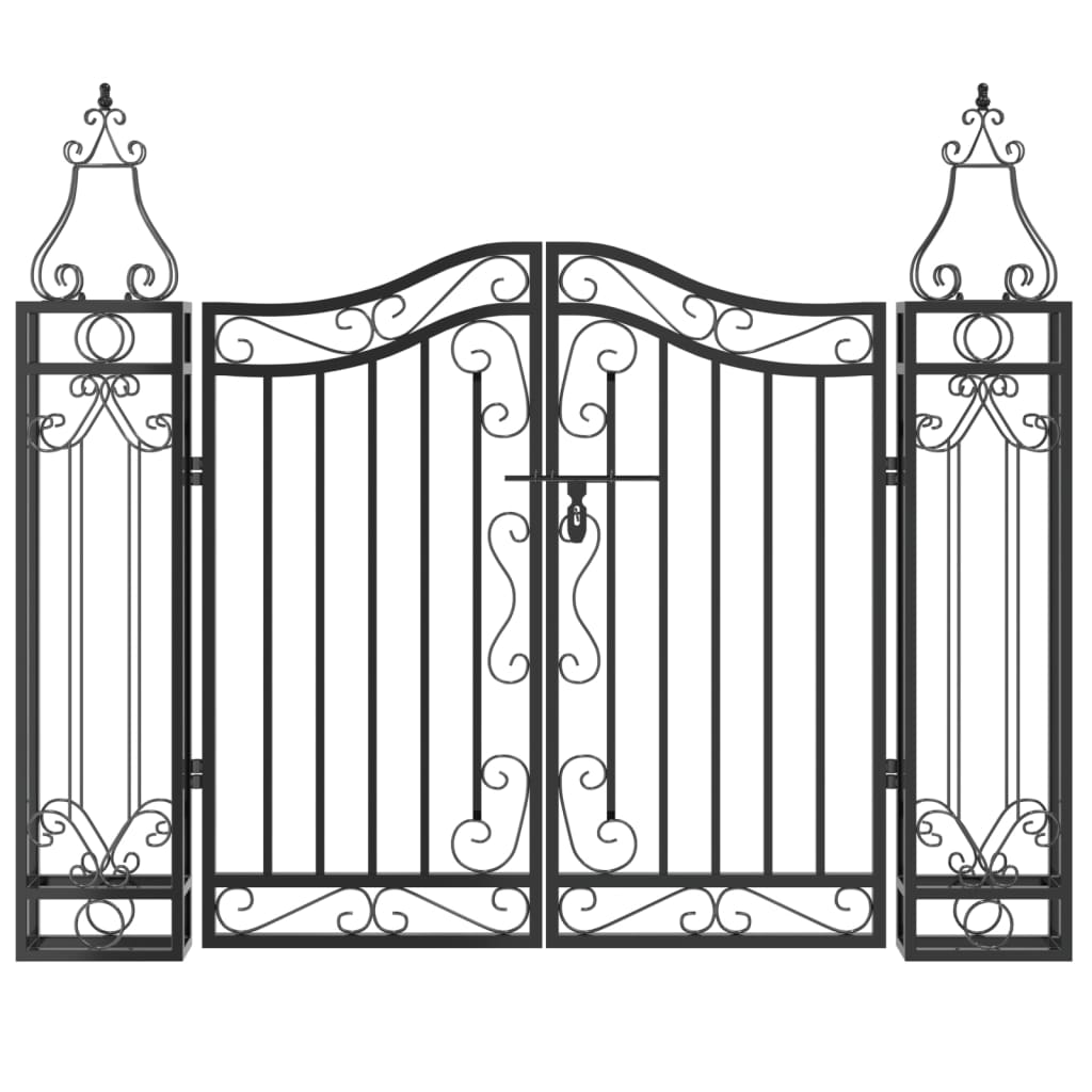8720845823771_g_en_hd_1 vidaXL Garden Gate Black 121x8x100 cm Wrought Iron - Image 3
