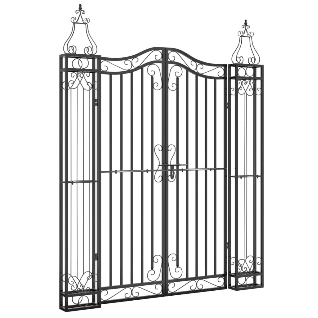 8720845823795_a_en_hd_1 vidaXL Garden Gate Black 121x8x150 cm Wrought Iron - Image 2
