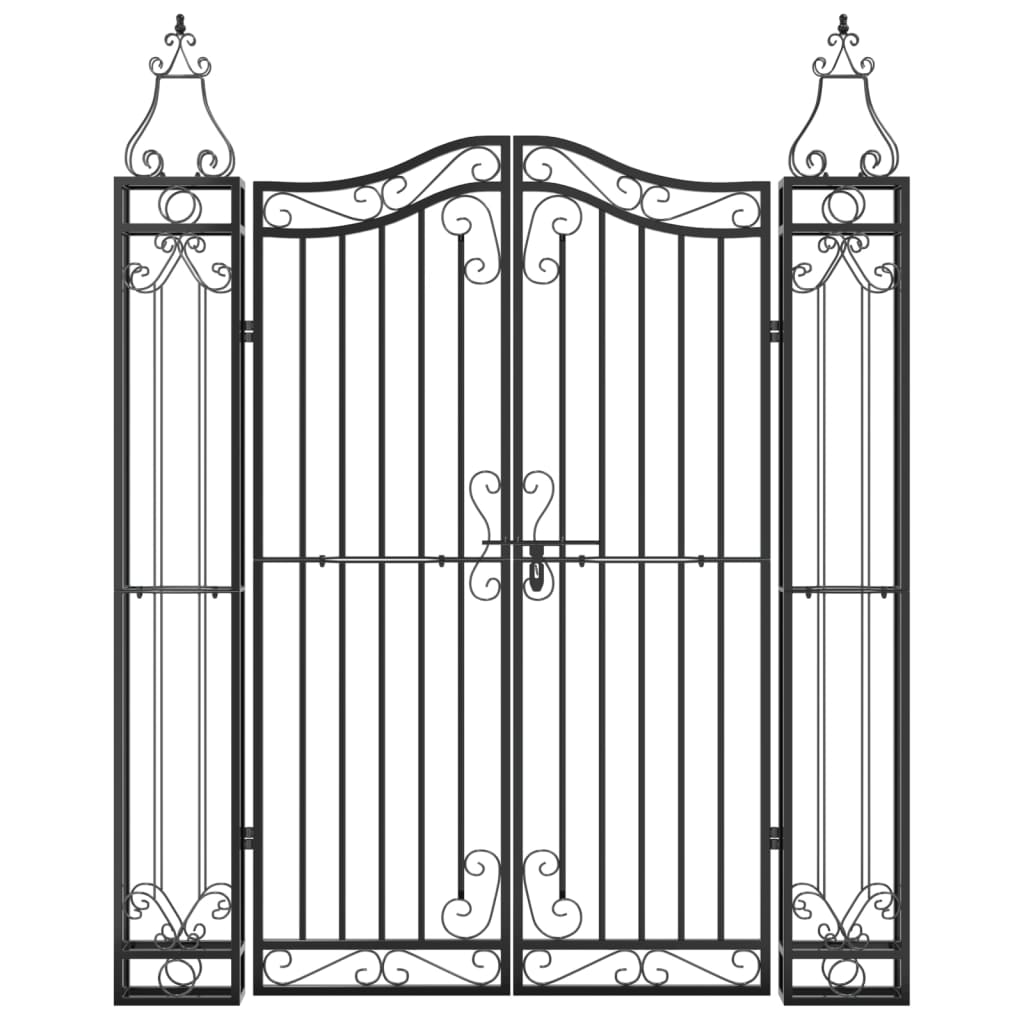 8720845823795_g_en_hd_1 vidaXL Garden Gate Black 121x8x150 cm Wrought Iron - Image 3