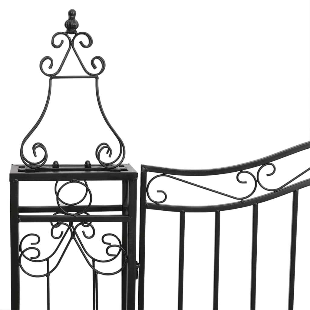 8720845823801_g_en_hd_2 vidaXL Garden Gate Black 121x8x180 cm Wrought Iron - Image 4