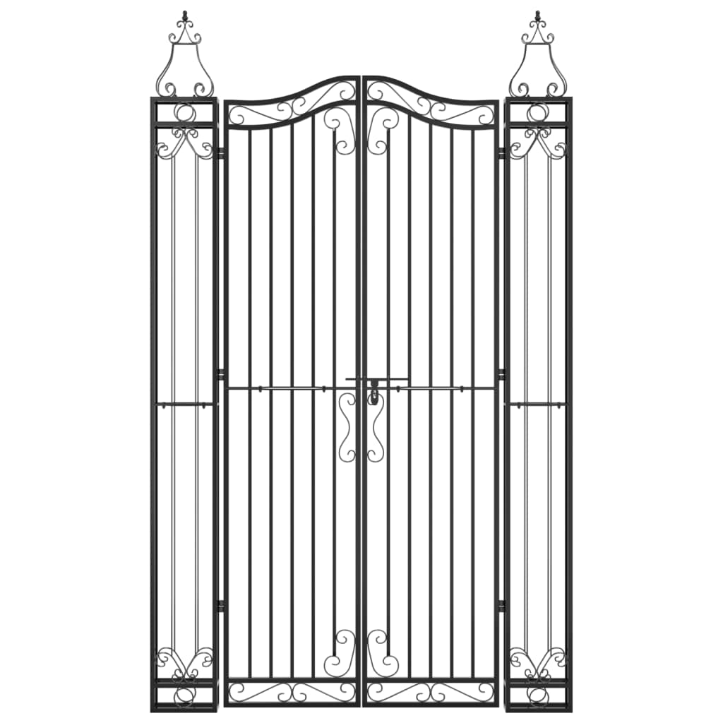 8720845823818_g_en_hd_1 vidaXL Garden Gate Black 121x8x200 cm Wrought Iron - Image 3