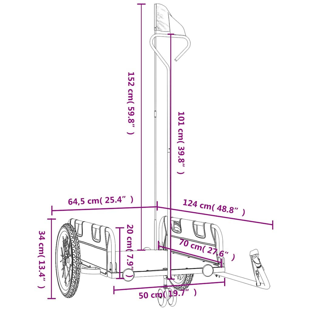 8720845827342_g_en_hd_9 vidaXL Bike Trailer Blue Oxford Fabric and Iron - Image 11