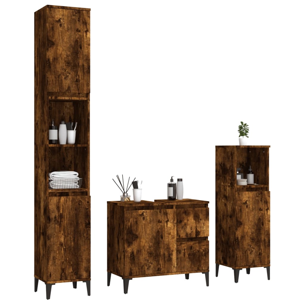 8720845829339_g_en_hd_1 vidaXL 3 Piece Bathroom Cabinet Set Smoked Oak Engineered Wood - Image 3