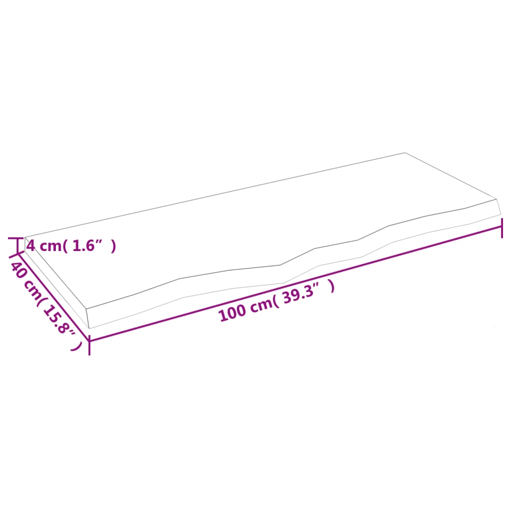 8720845836016_g_en_hd_6 vidaXL Table Top Dark Brown 100x40x4 cm Treated Solid Wood Oak - Image 8