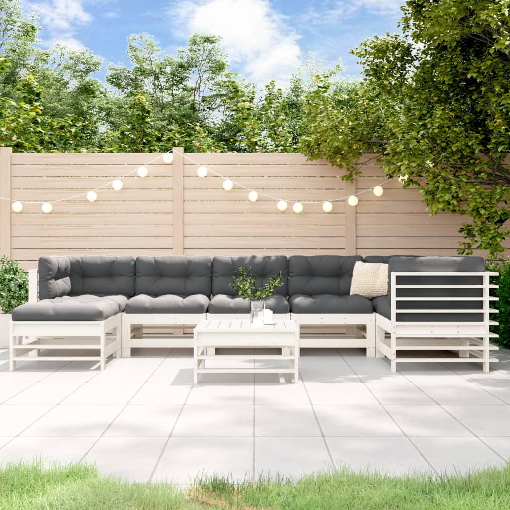 8720845837204_m_en_hd_1 vidaXL 8 Piece Garden Lounge Set with Cushions White Solid Wood - Image 1