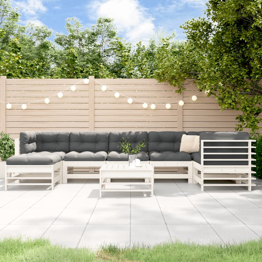 8720845837419_m_en_hd_1 vidaXL 8 Piece Garden Lounge Set with Cushions White Solid Wood - Image 1