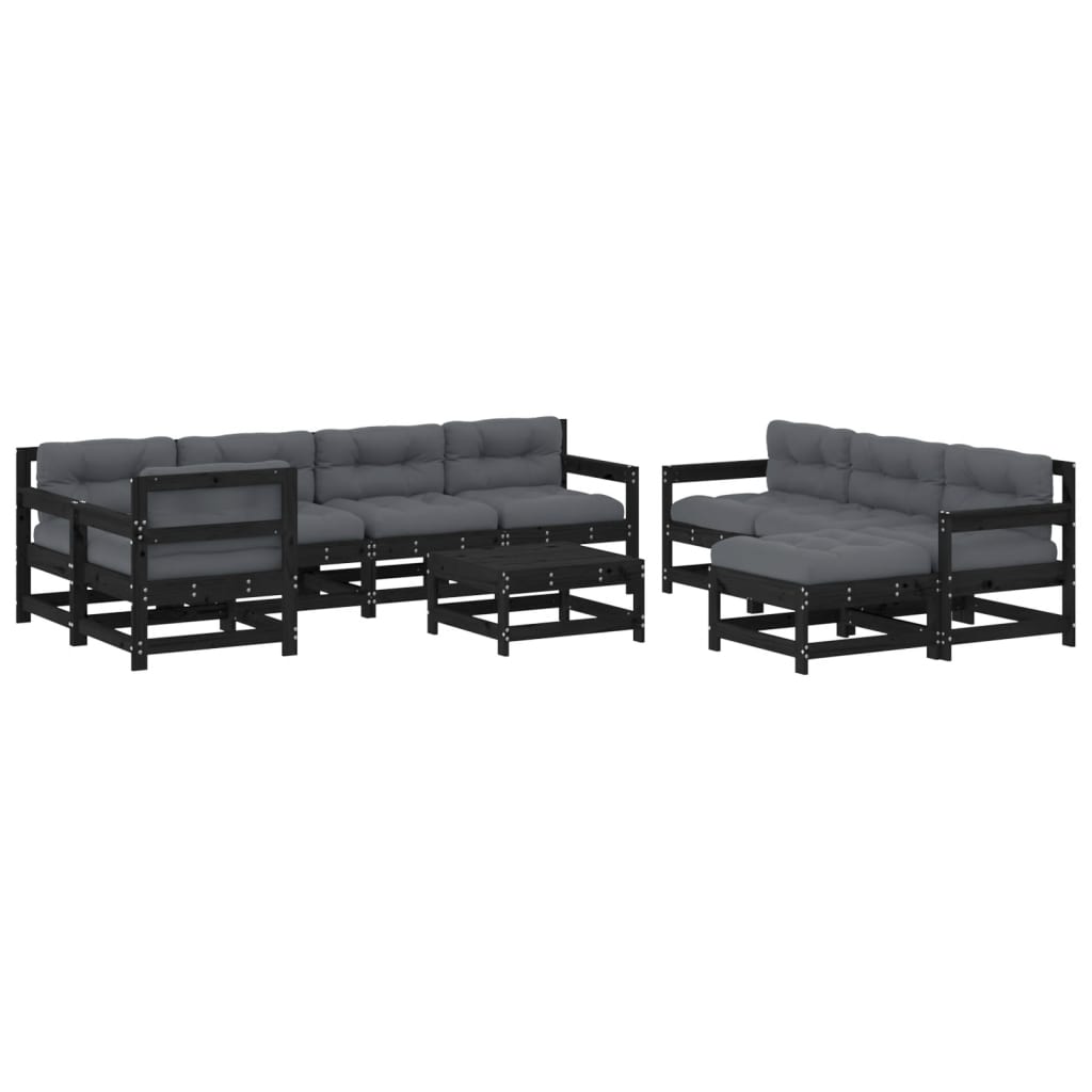 8720845839543_a_en_hd_1 vidaXL 10 Piece Garden Lounge Set with Cushions Black Solid Wood - Image 2