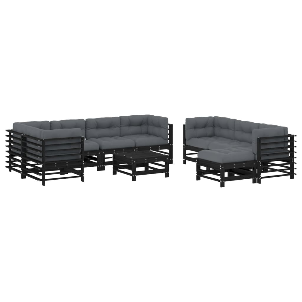 8720845839611_a_en_hd_1 vidaXL 10 Piece Garden Lounge Set with Cushions Black Solid Wood - Image 2