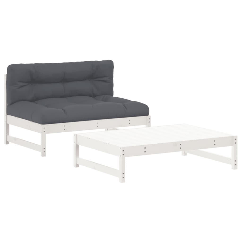 8720845839659_a_en_hd_1 vidaXL 2 Piece Garden Lounge Set with Cushions White Solid Wood - Image 2
