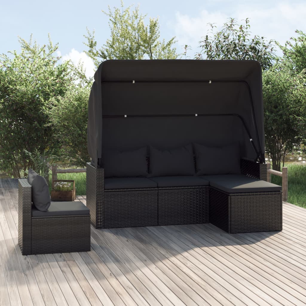 8720845846251_m_en_hd_1 vidaXL 4 Piece Garden Sofa Set with Cushions Black Poly Rattan - Image 1